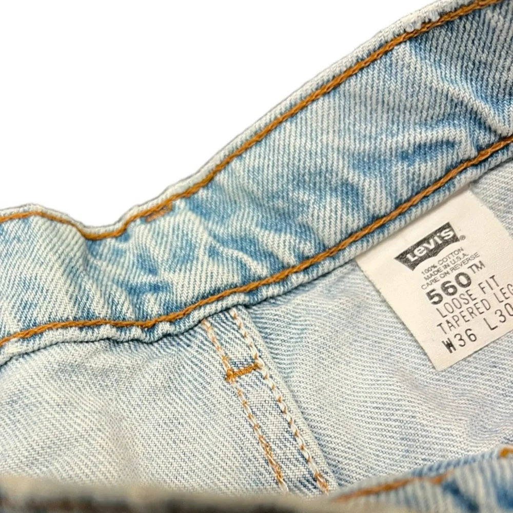 1990s LEVIS Red Tab 560 Fit Vintage Distressed Denim // Size 36